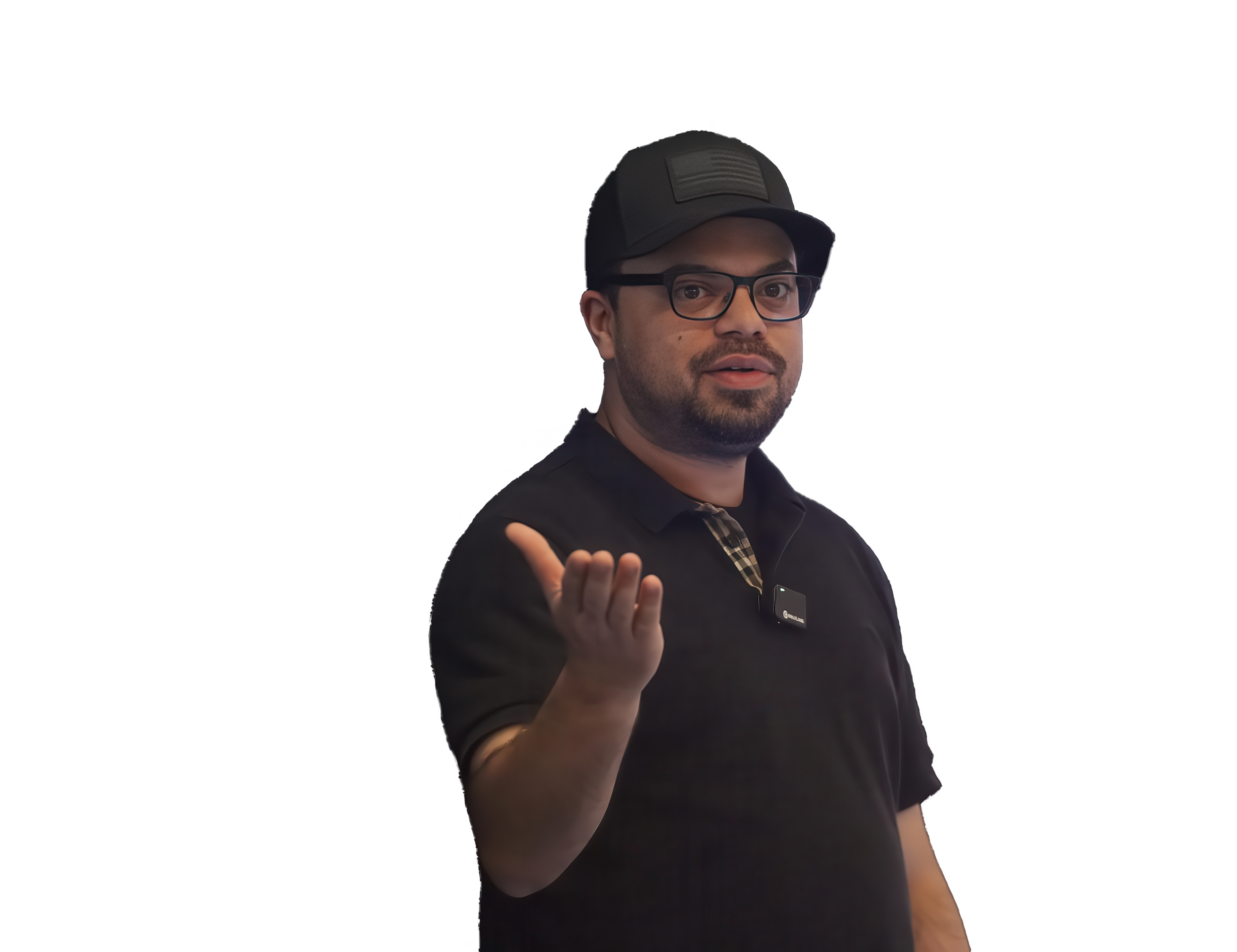 Gregory Ortiz speaking on stage